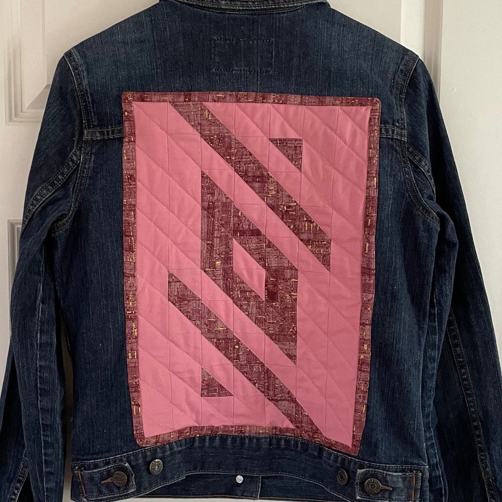 Denim Jacket With Original Patchwork Panel - image 1